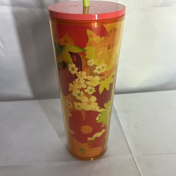 New Starbucks Strawberry & Flowers Tumbler Travel Cold Cup Venti Summer 2022 - Picture 5 of 8